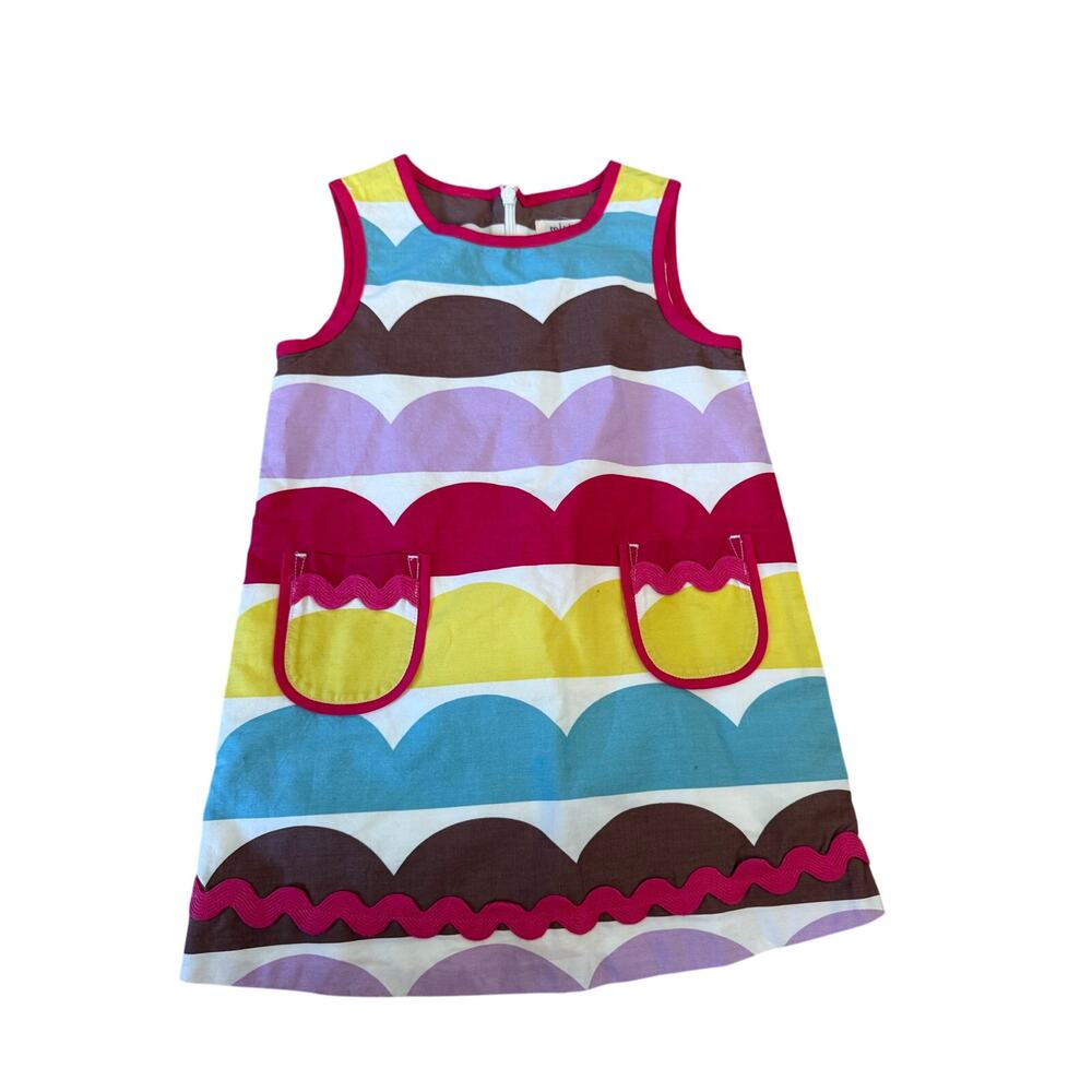 Mini Boden striped banner colorful sleevless girls dress